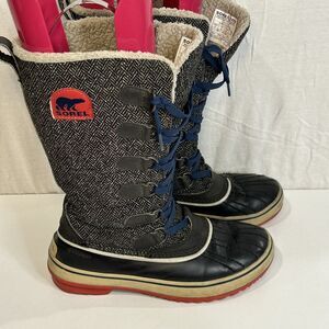 Sorel Women’s 6 Tivoli II High Herringbone Boots Waterproof Faux Fur Lined